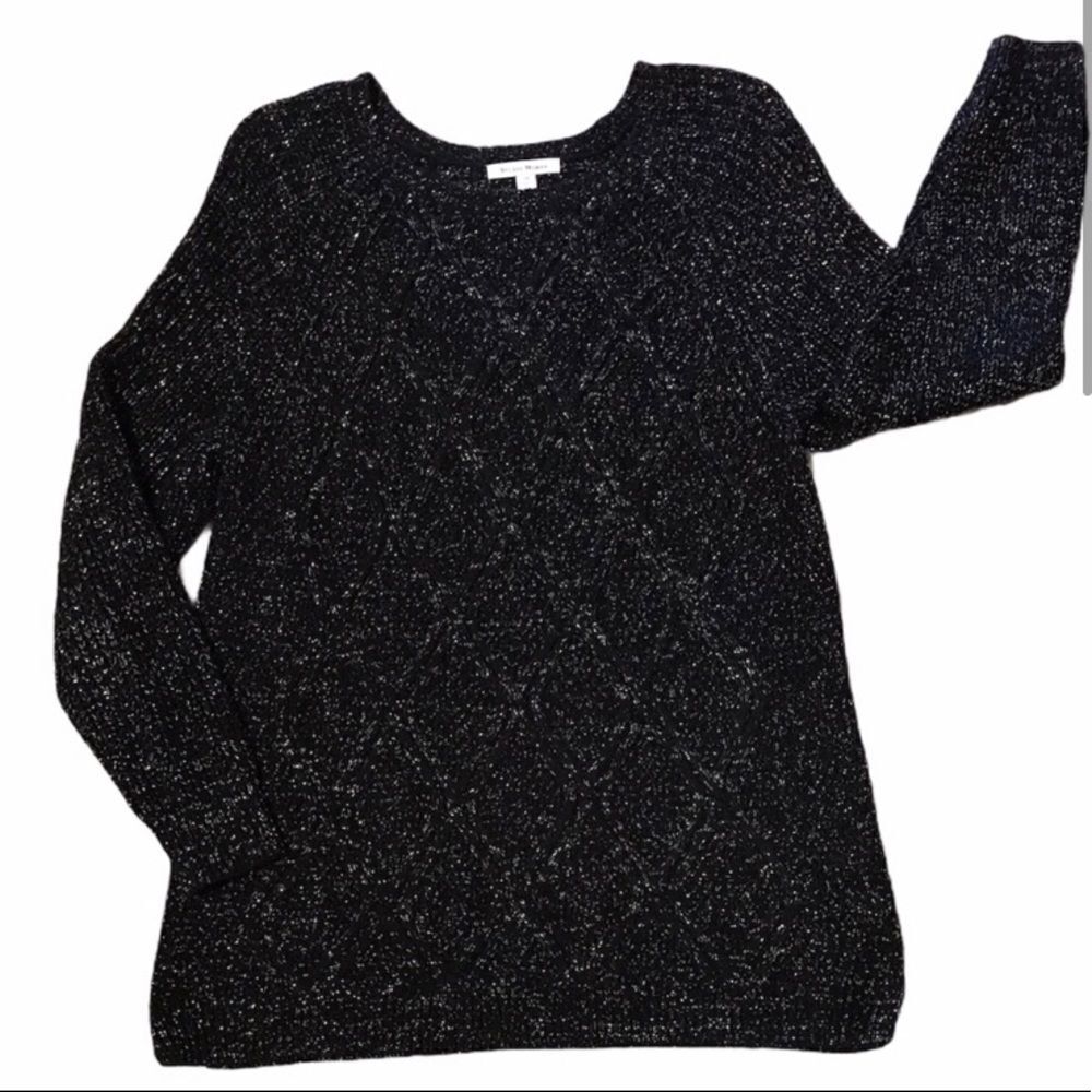 Studio Works 2X Black & Silver Long Sweater